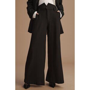 MAEVE BY ANTHROPOLOGIE High-Waisted Wide-Leg Black Trousers